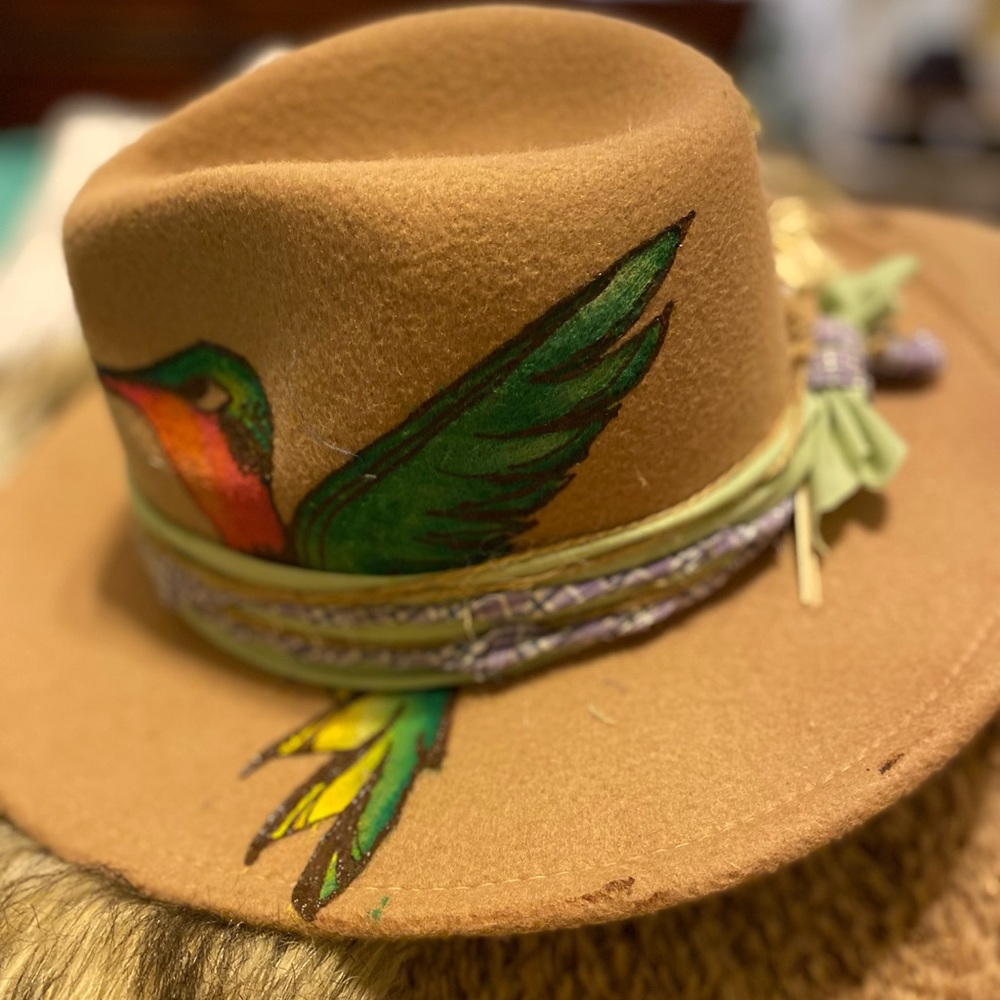 Women’s hat. Hand painted. Handcrafted